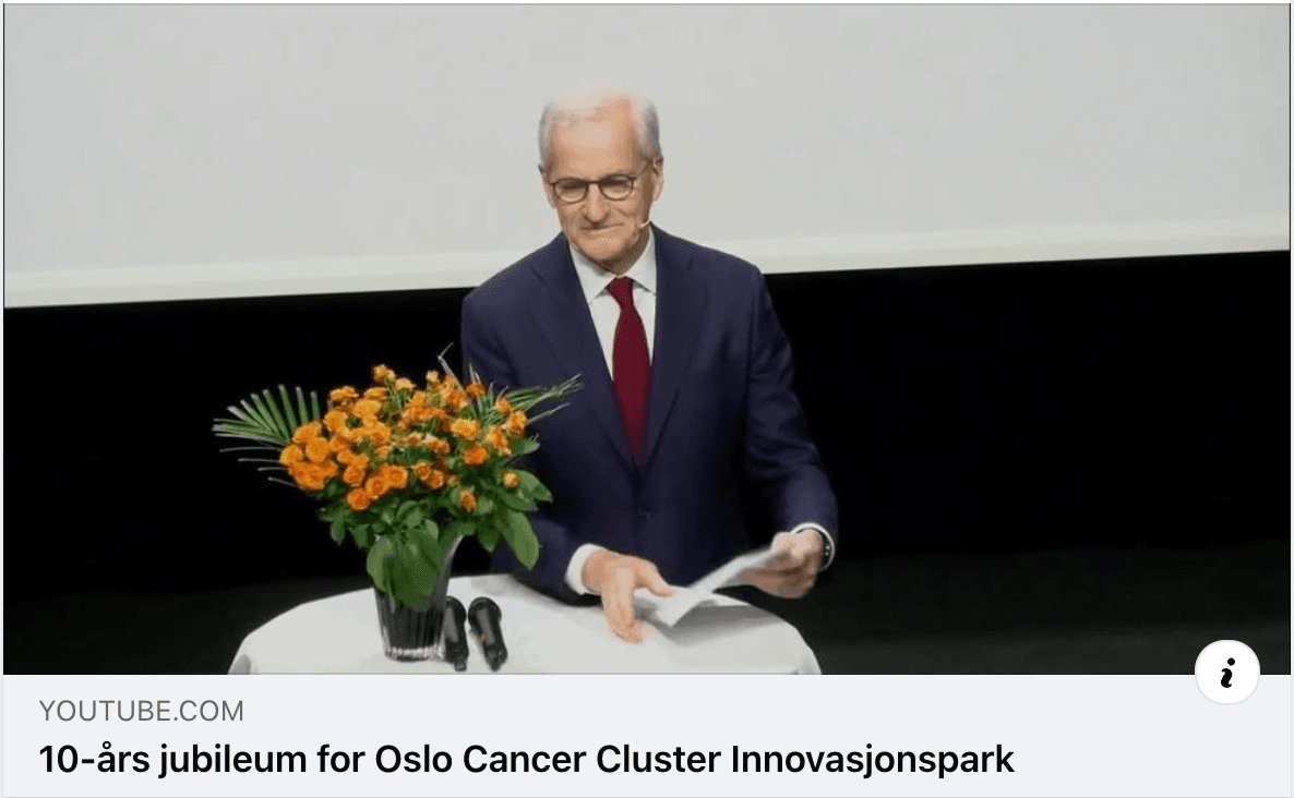 10-årsjubileum for oslo Cancer Cluster Innovasjonspark